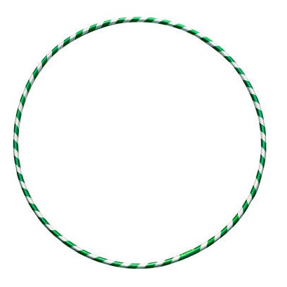 The hula Hoop silver with green closeup